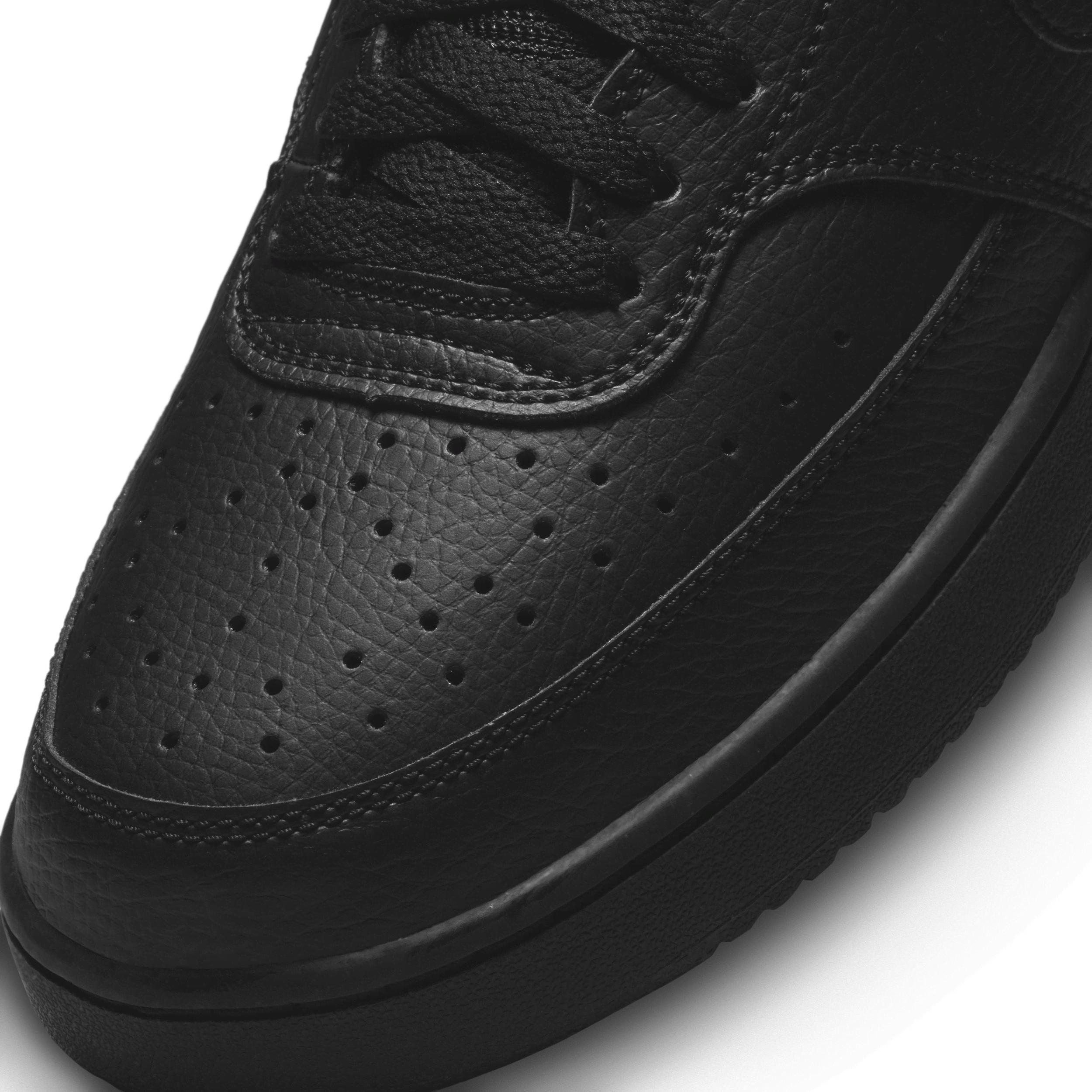 Nike Men's Court Vision Low Next Nature Casual Shoes in Black/Black Size 11.5 Leather Product Image