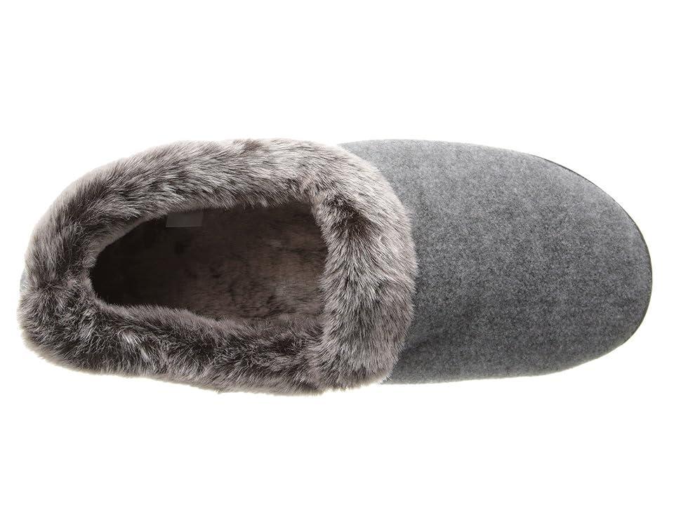 Acorn Faux Chinchilla Collar (Stone) Women's Slippers Product Image