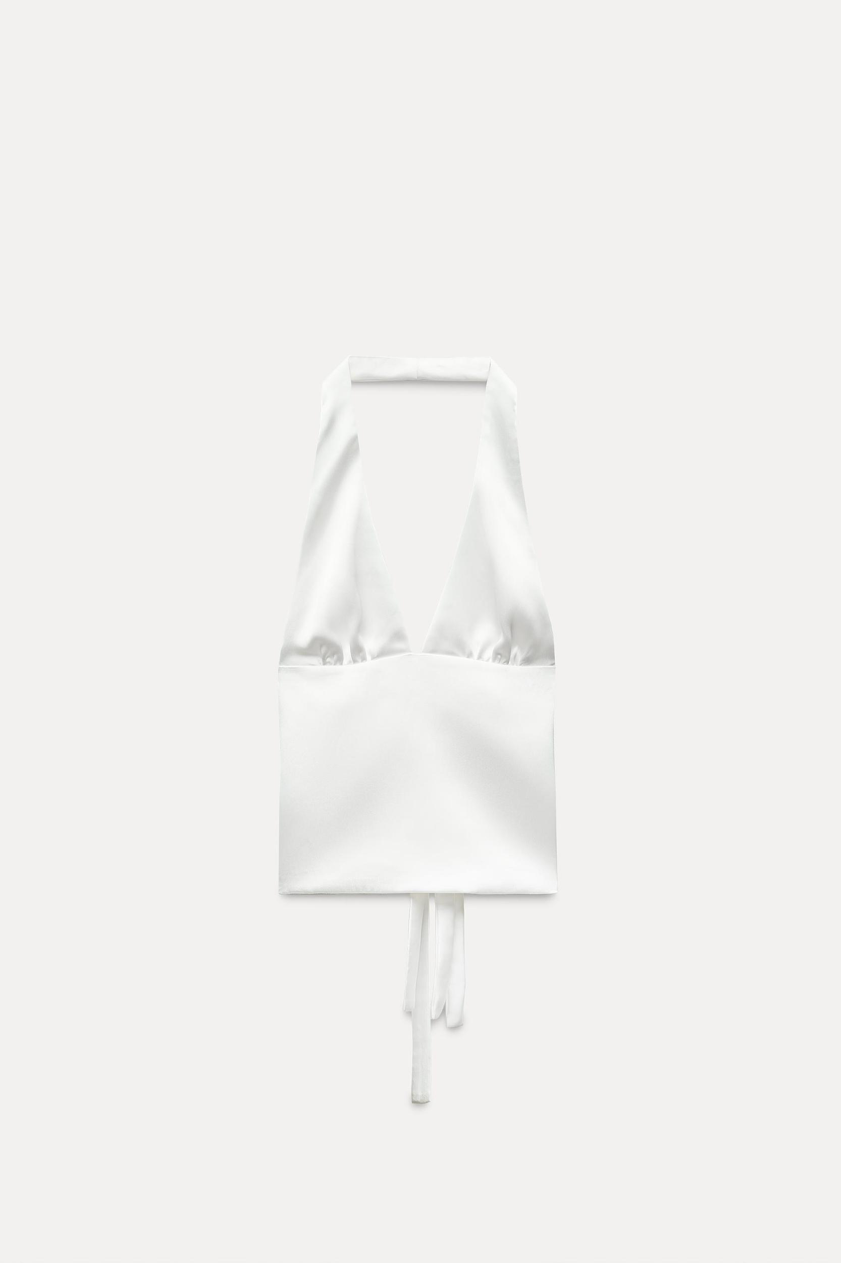 SATIN EFFECT HALTER TOP Product Image
