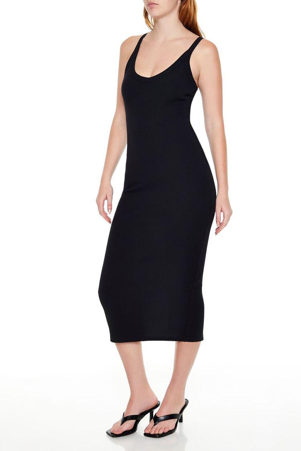 Ribbed Knit V-Back Midi Dress | Forever 21 Product Image