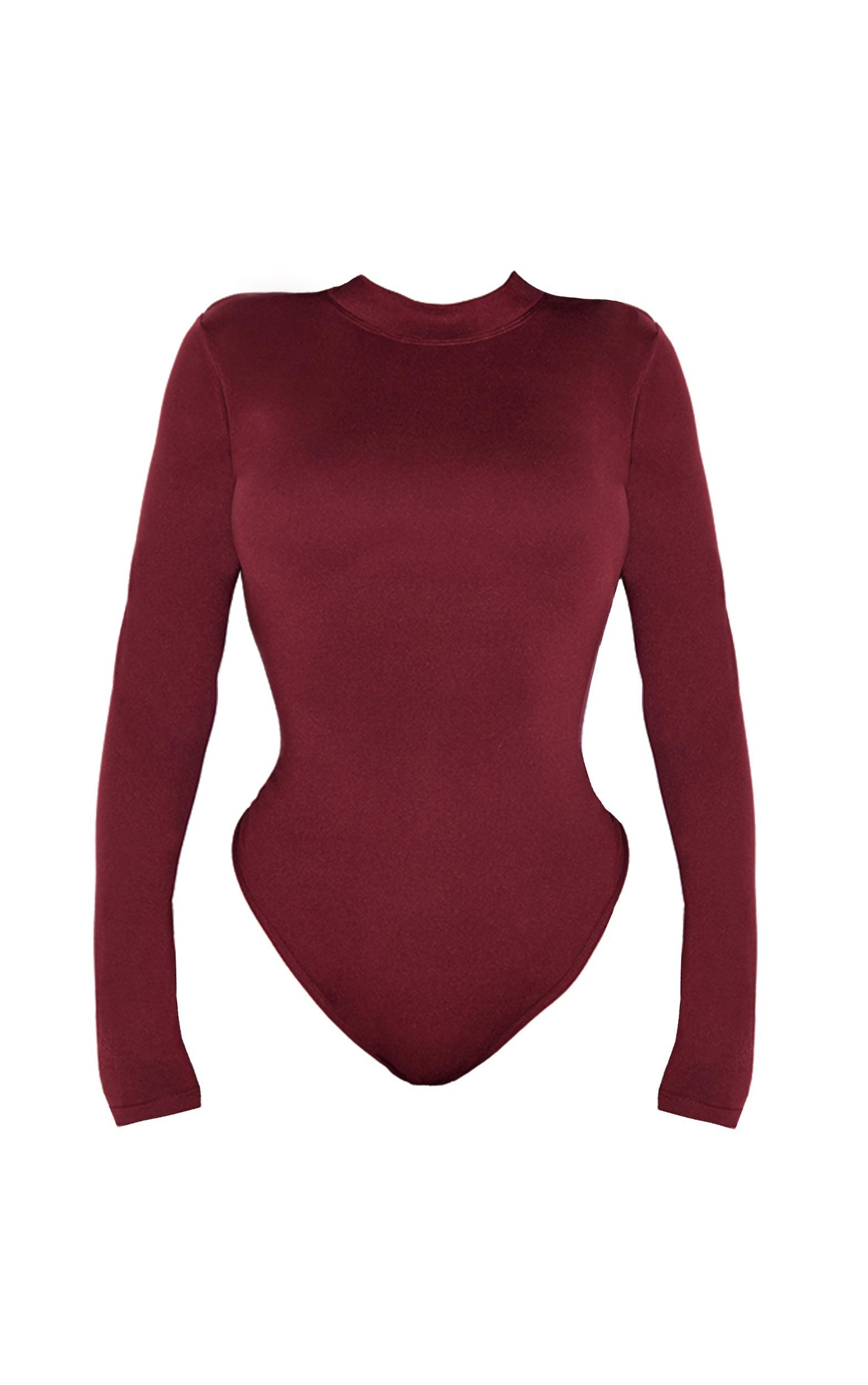 Shape Burgundy Sculpted Long Sleeve Bodysuit Product Image