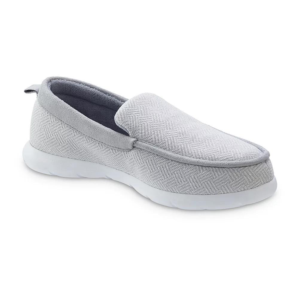 isotoner Zenz Men's Hatch Knit Moccasin, Size: 9, Light Gray Product Image