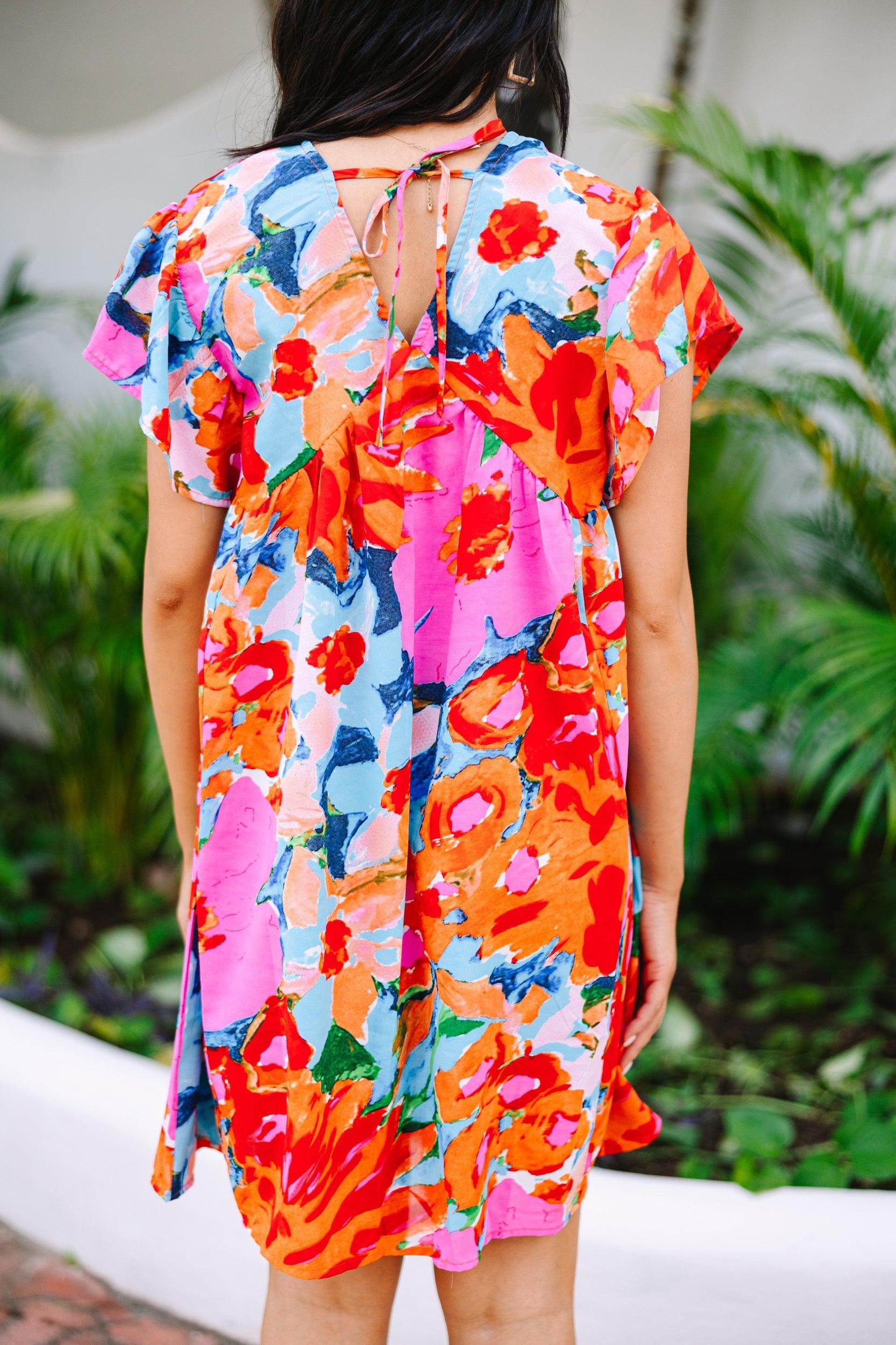 Take Your Joy Pink Abstract Dress Female Product Image