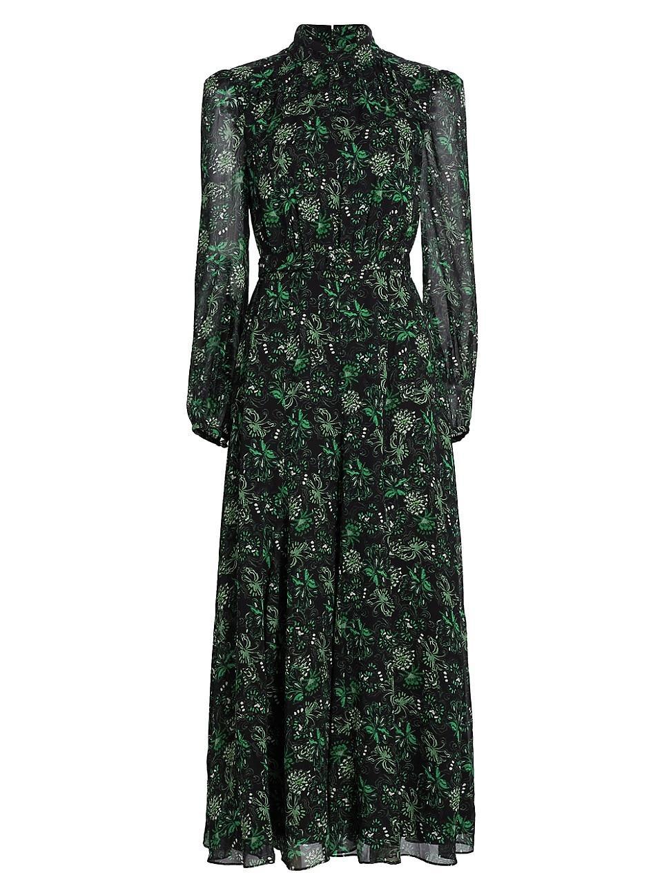 Womens Jacqui Silk Georgette Maxi Dress Product Image