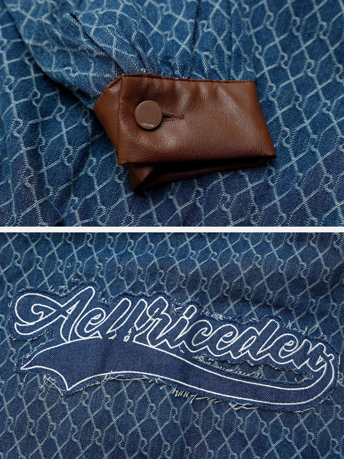 Aelfric Eden Vintage Denim Jacquard Cropped Jacket Product Image