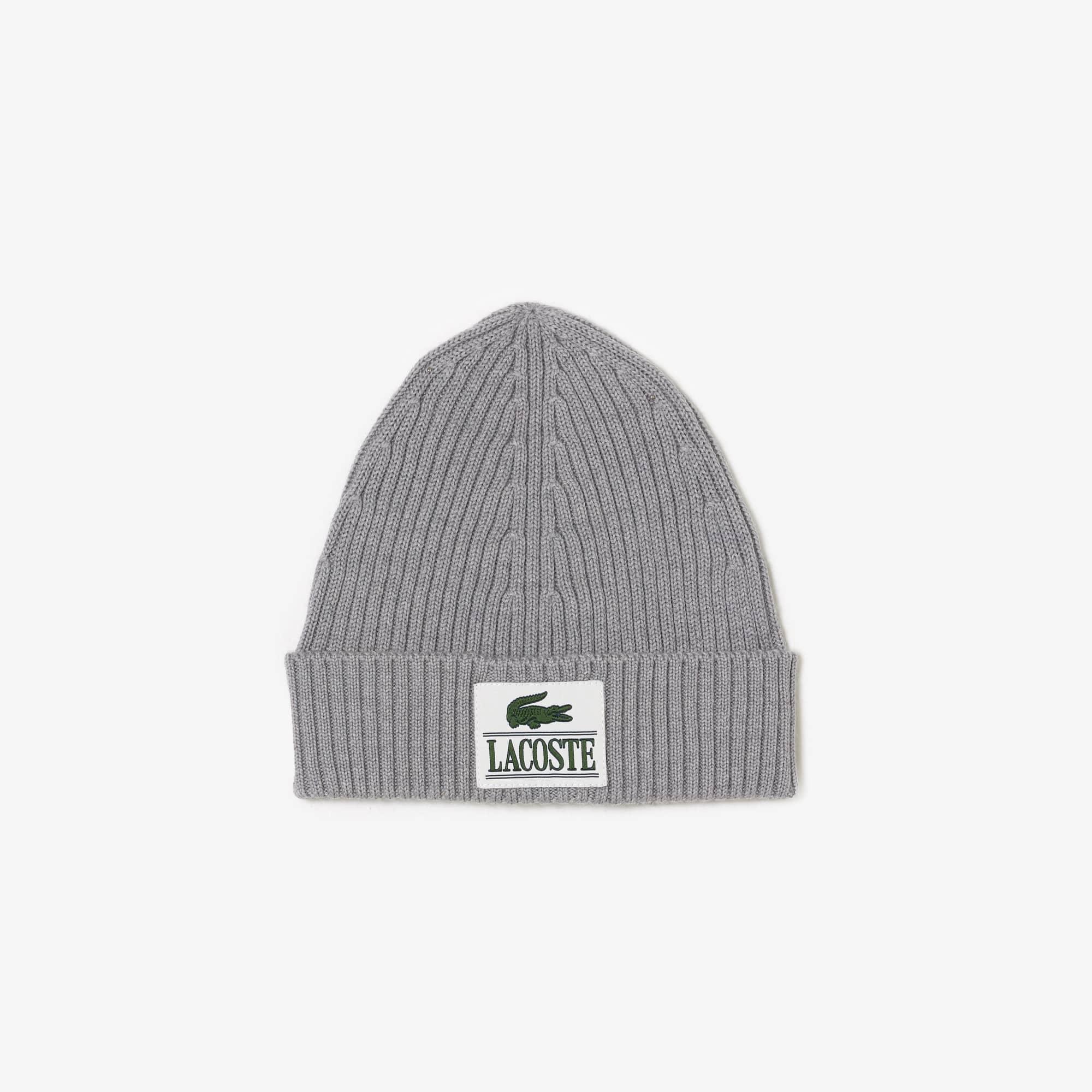 Unisex Ribbed Wool Woven Patch Beanie Product Image