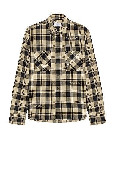 OFF-WHITE Check Flannel Shirt in Black Product Image
