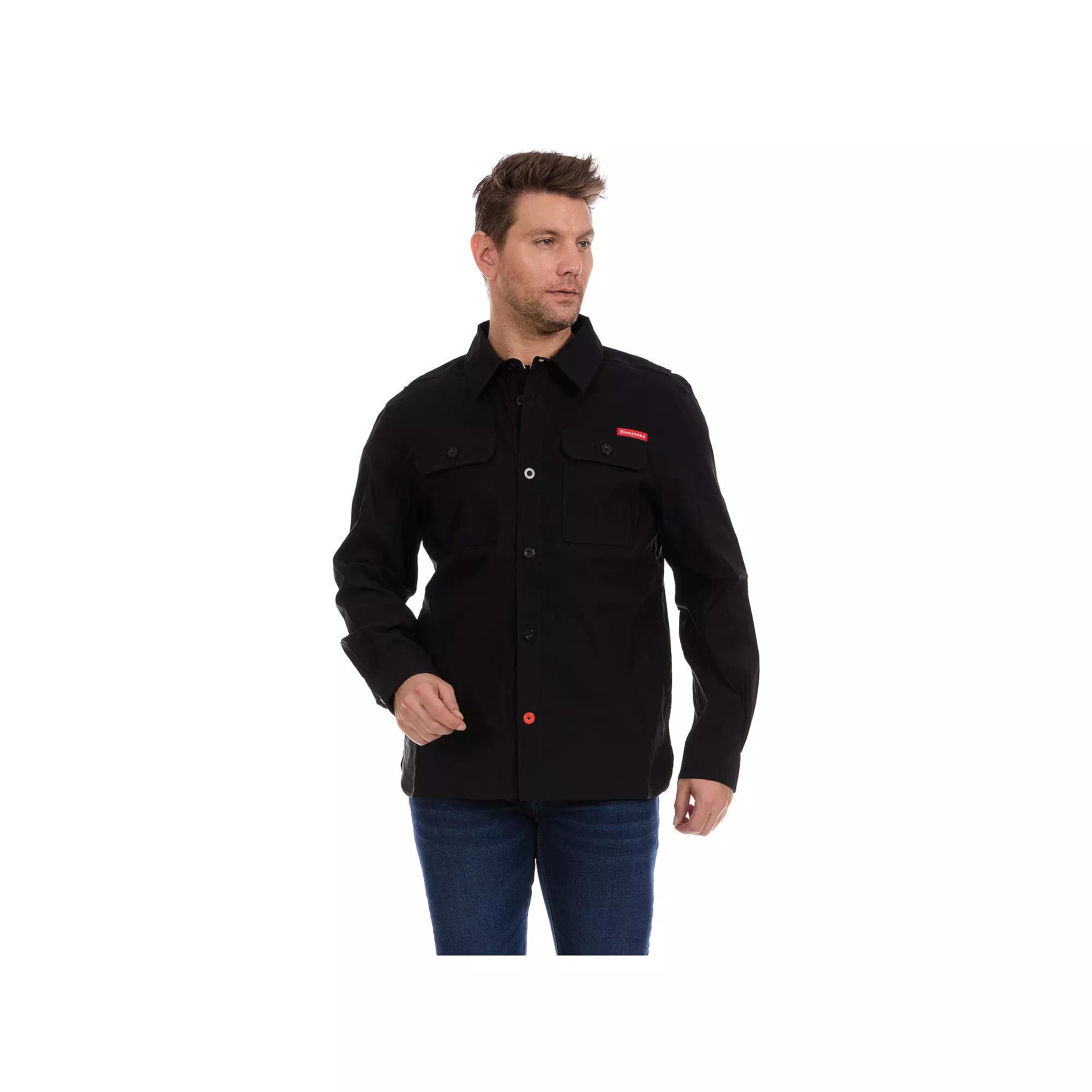 Men's Firestone Long Sleeve Mechanic Workshirt, Size: Medium, Black Product Image
