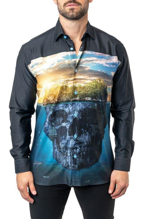 Mens Fibonacci Skull Island Dress Shirt Product Image