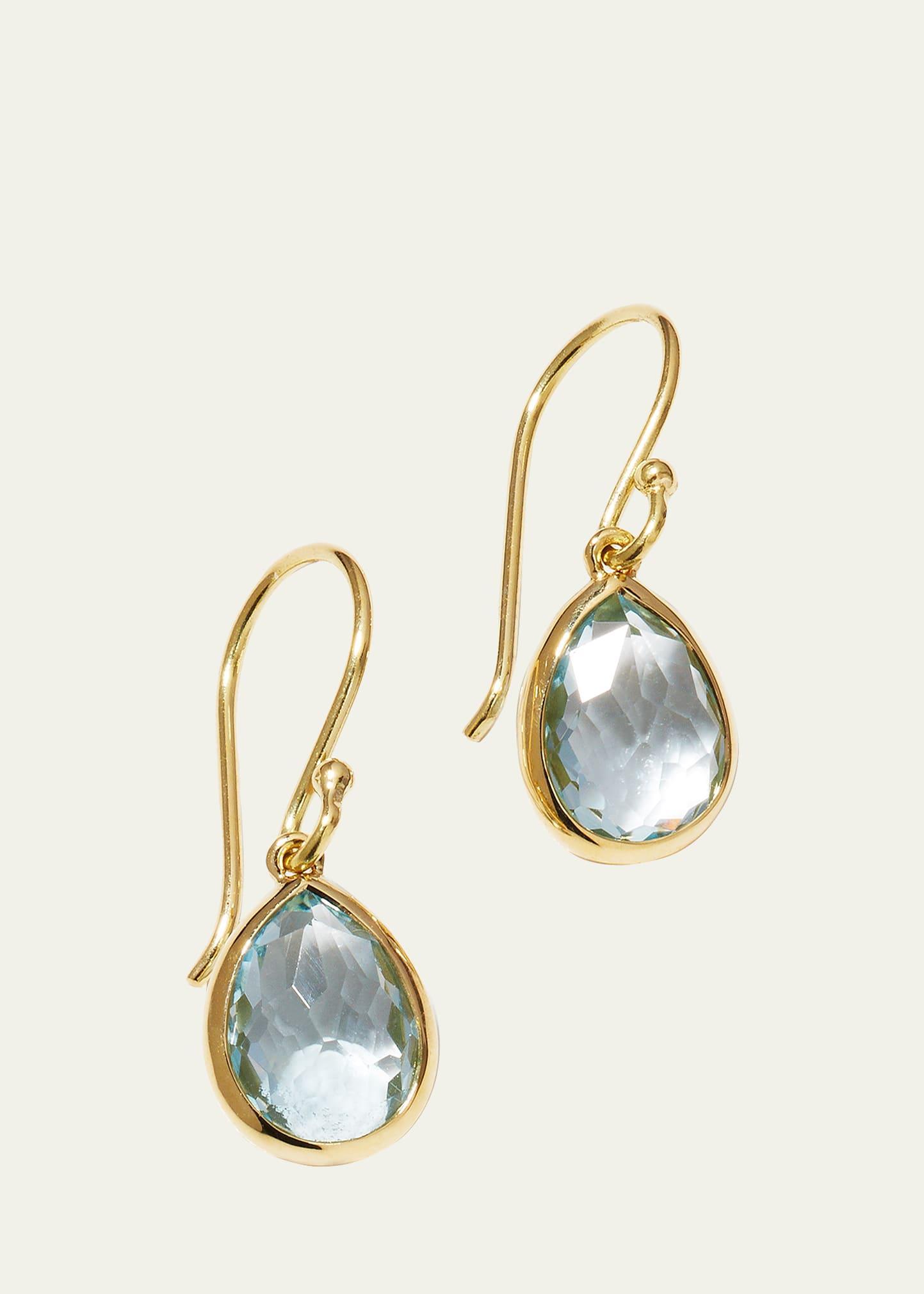 Ippolita 18K Yellow Gold Rock Candy Blue Topaz Teeny Teardrop Earrings Product Image
