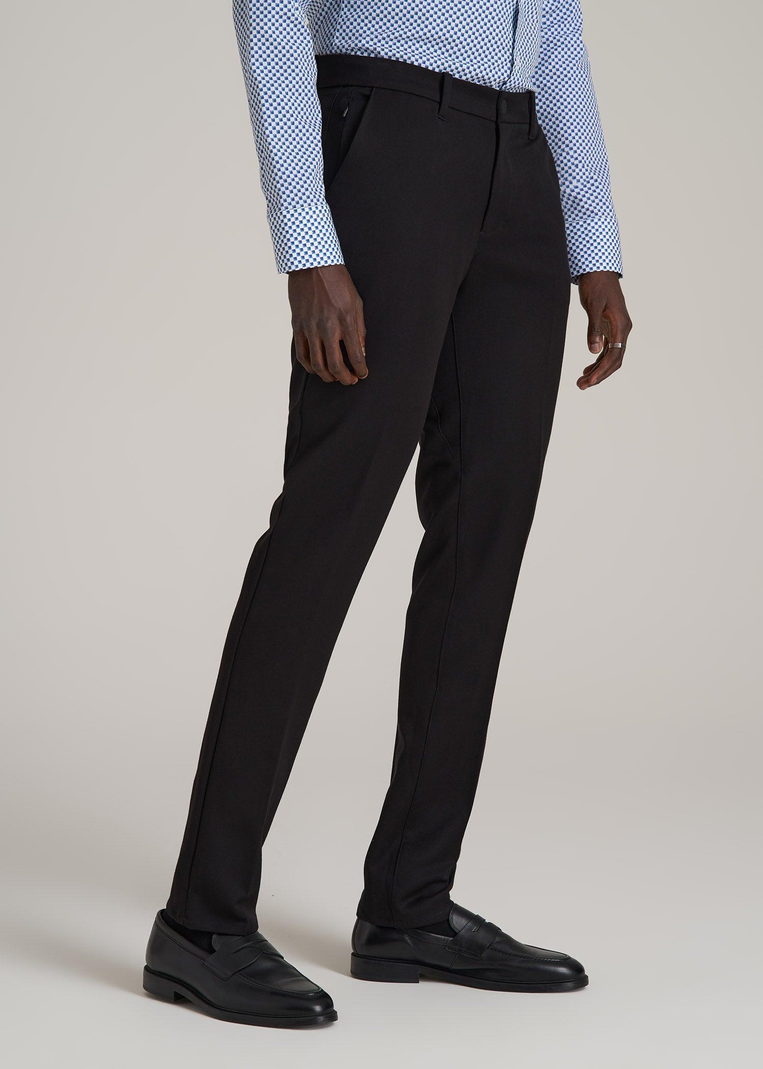 TAPERED-FIT Stretch Dress Pants for Tall Men in Charcoal Heather Product Image
