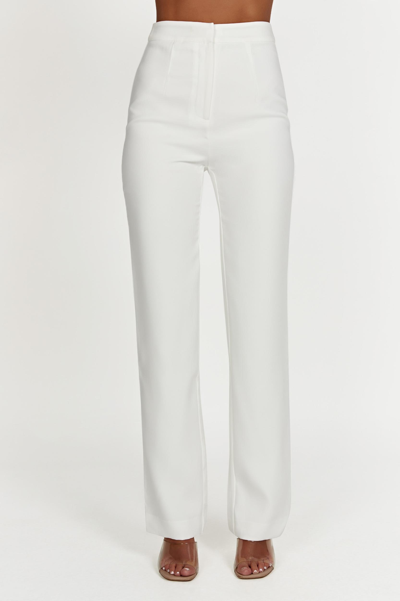 Allanah Straight Leg Pant - White Product Image