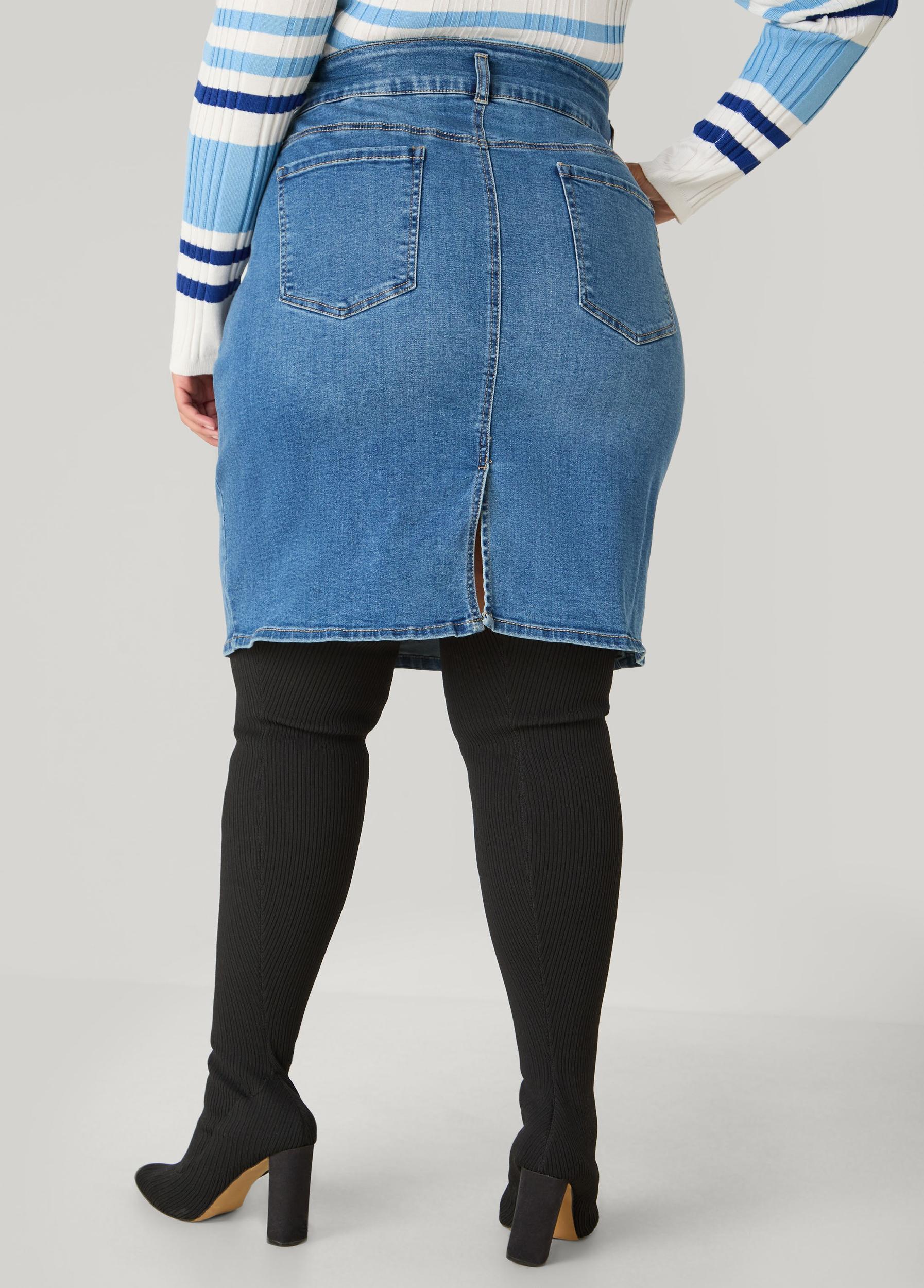 Stretch Denim Pencil Skirt Product Image