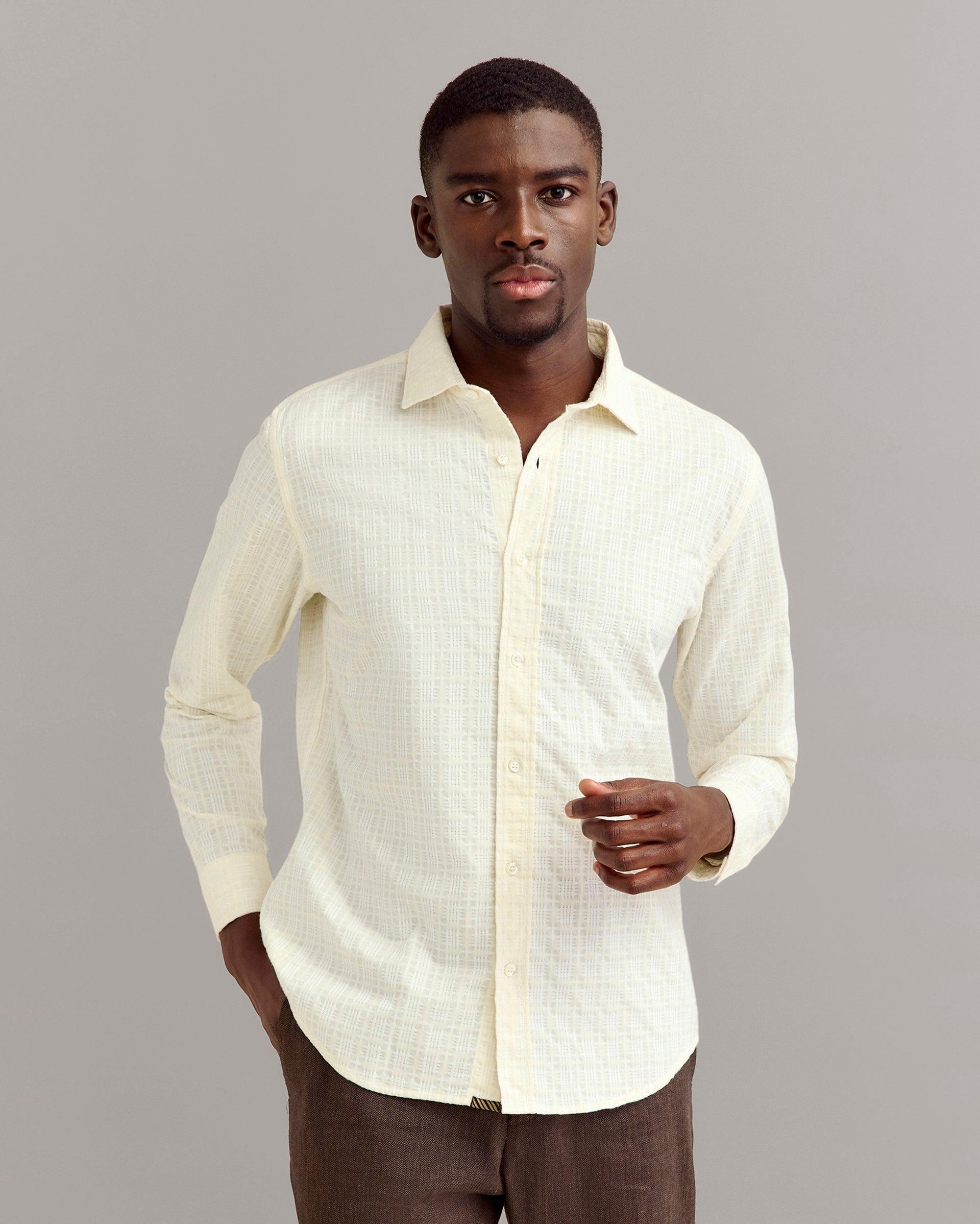Grid Dobby River Shirt -  Product Image