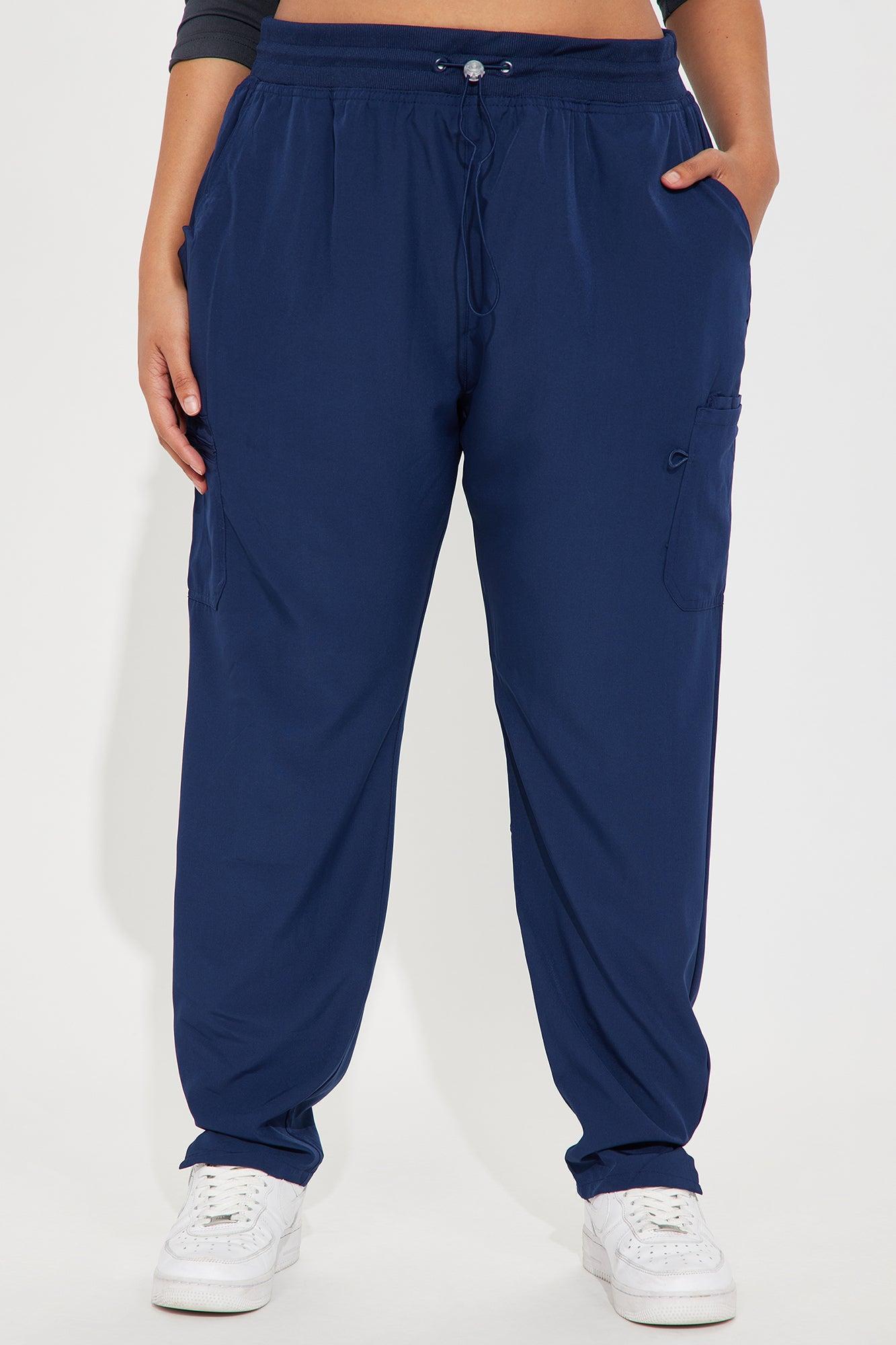 On The Clock Stretch Tapered Uniform Scrub Pants - Navy Product Image