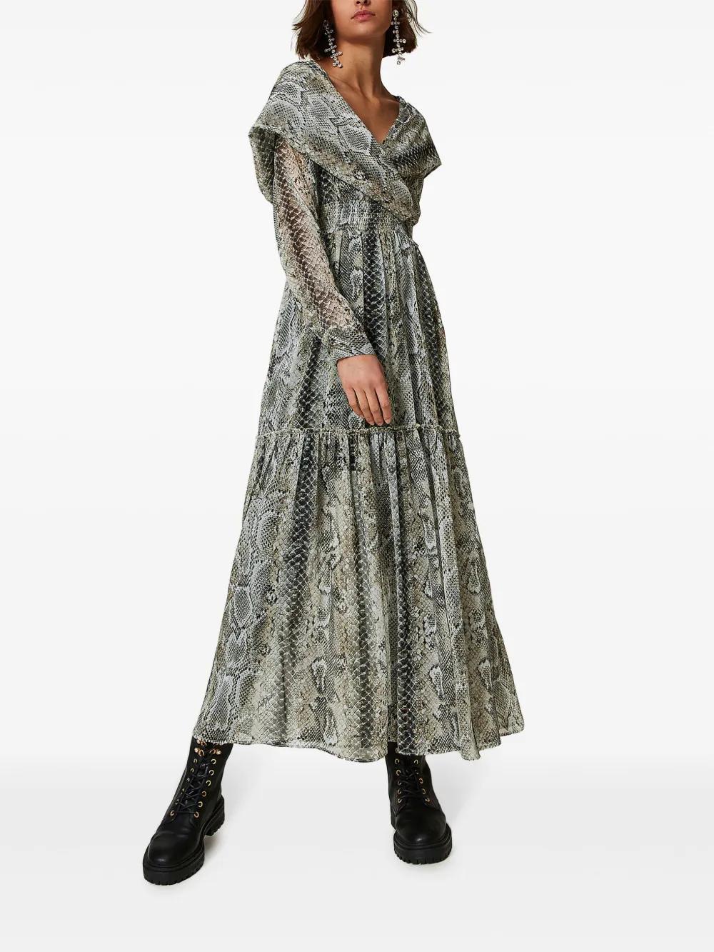 snake-print creponne maxi dress Product Image