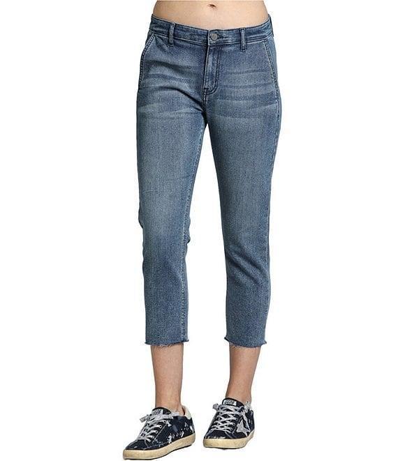 APNY Stretch Twill Cropped Raw Hem Jeans Product Image