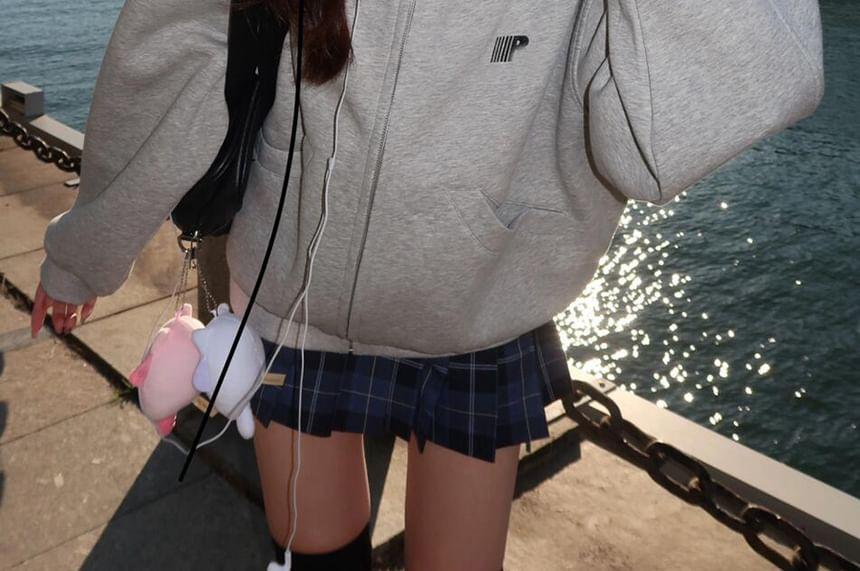 Lettering Zip-Up Hoodie Product Image