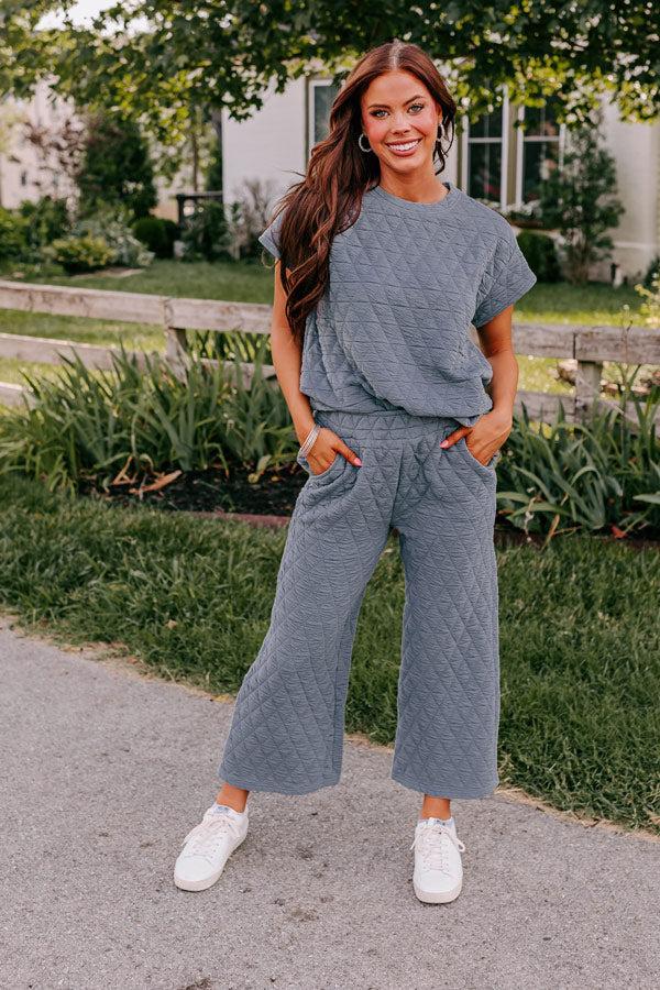 Creekside Cabin High Waist Pants In Slate Product Image