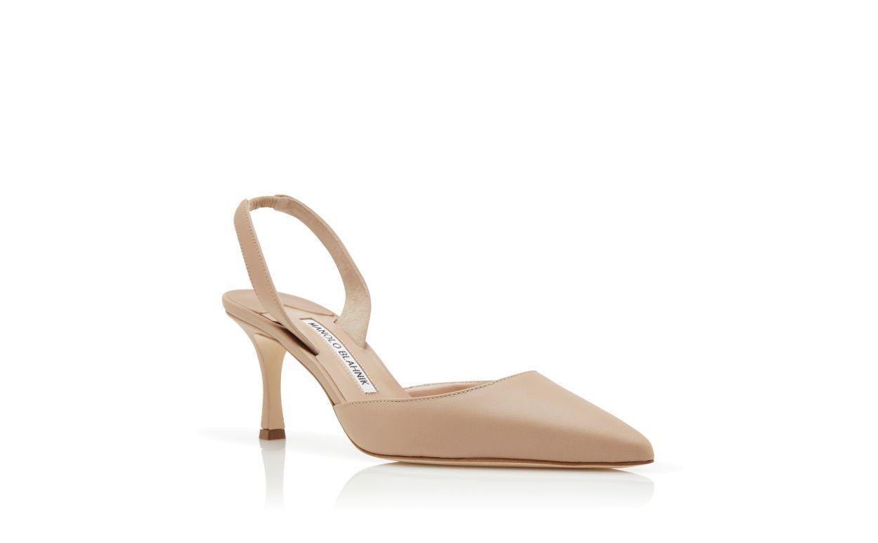 CAROLYNE  70 Light Beige Nappa Leather Slingback Pumps Product Image