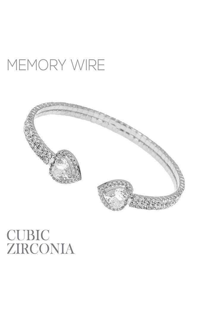 Heart Theme Cz Cuff Bracelet Product Image