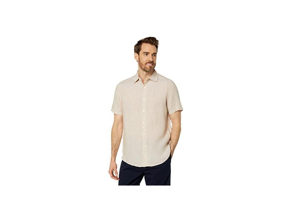 Men's Nautica Linen Short-Sleeve Shirt, Size: Large, Blue Product Image