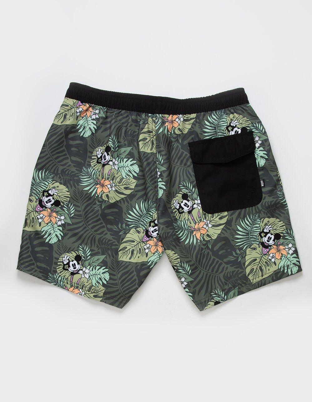 NEFF Mickey Peace Mens 17" Volley Shorts - GREEN Product Image
