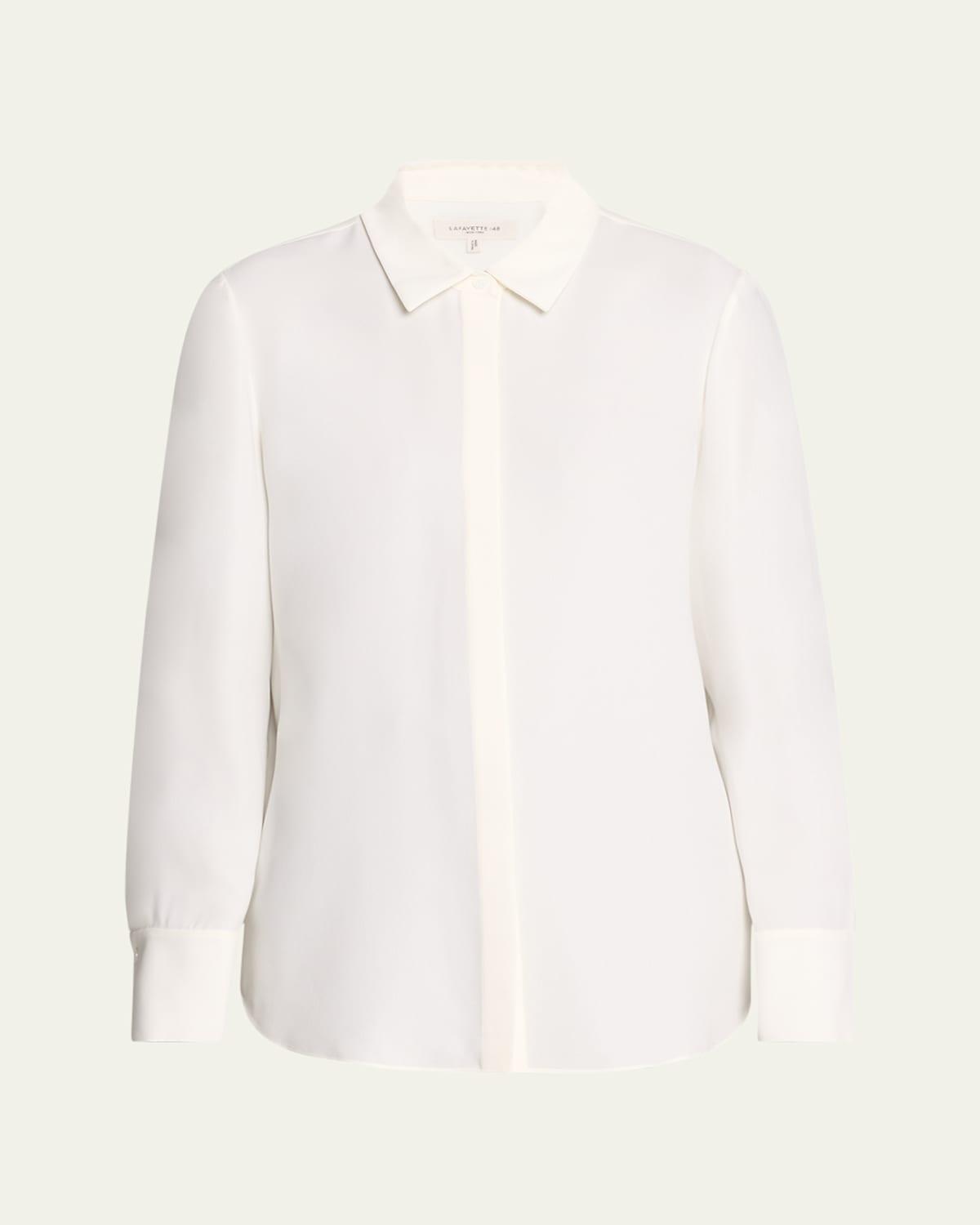 Scottie Silk Button-Down Blouse Product Image