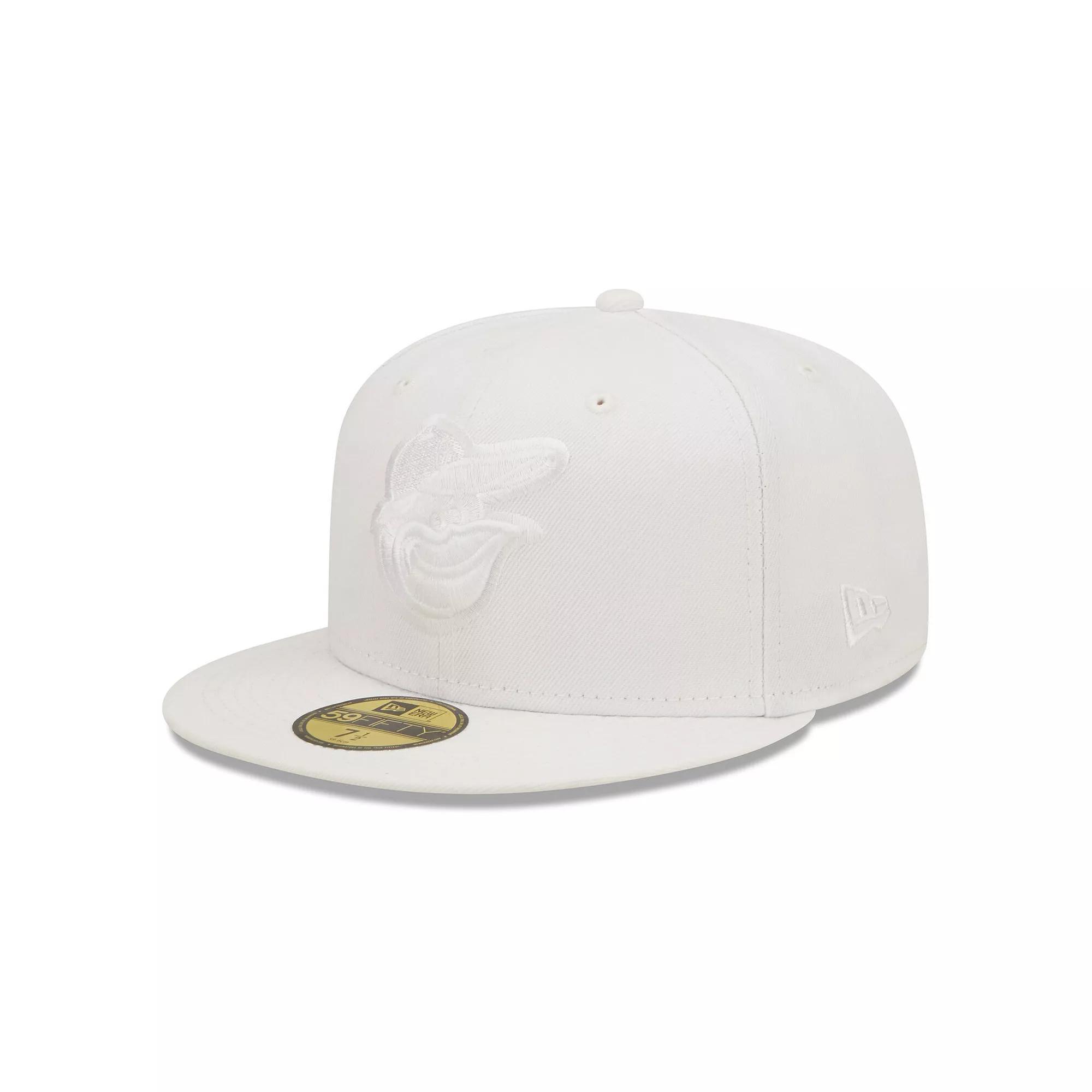 Men's New Era Baltimore Orioles White on White 59FIFTY Fitted Hat, Size: 8 Product Image