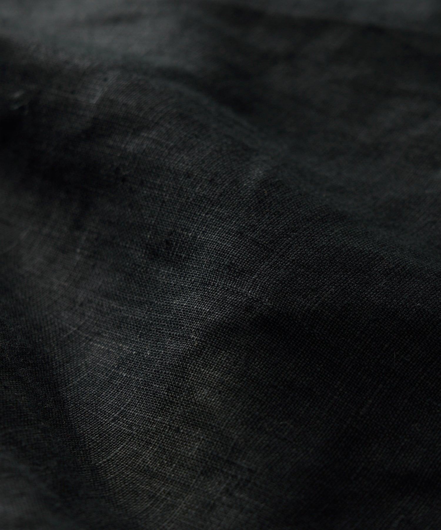 Linen Two-Pocket Overshirt in Black Product Image