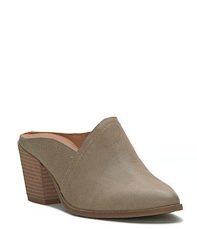 Lucky Brand Bryanna Leather Block Heel Mules Product Image