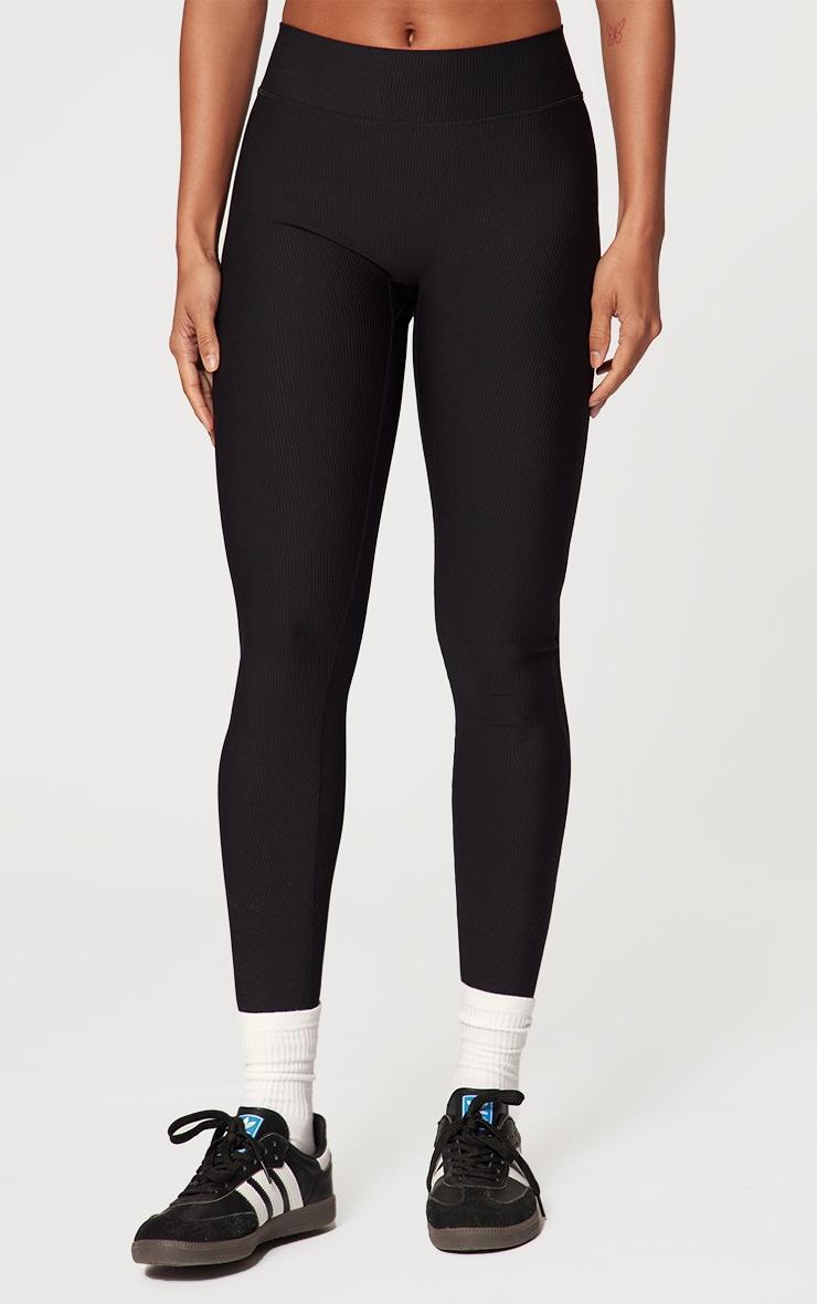 Black Active Rib Gym Leggings Product Image