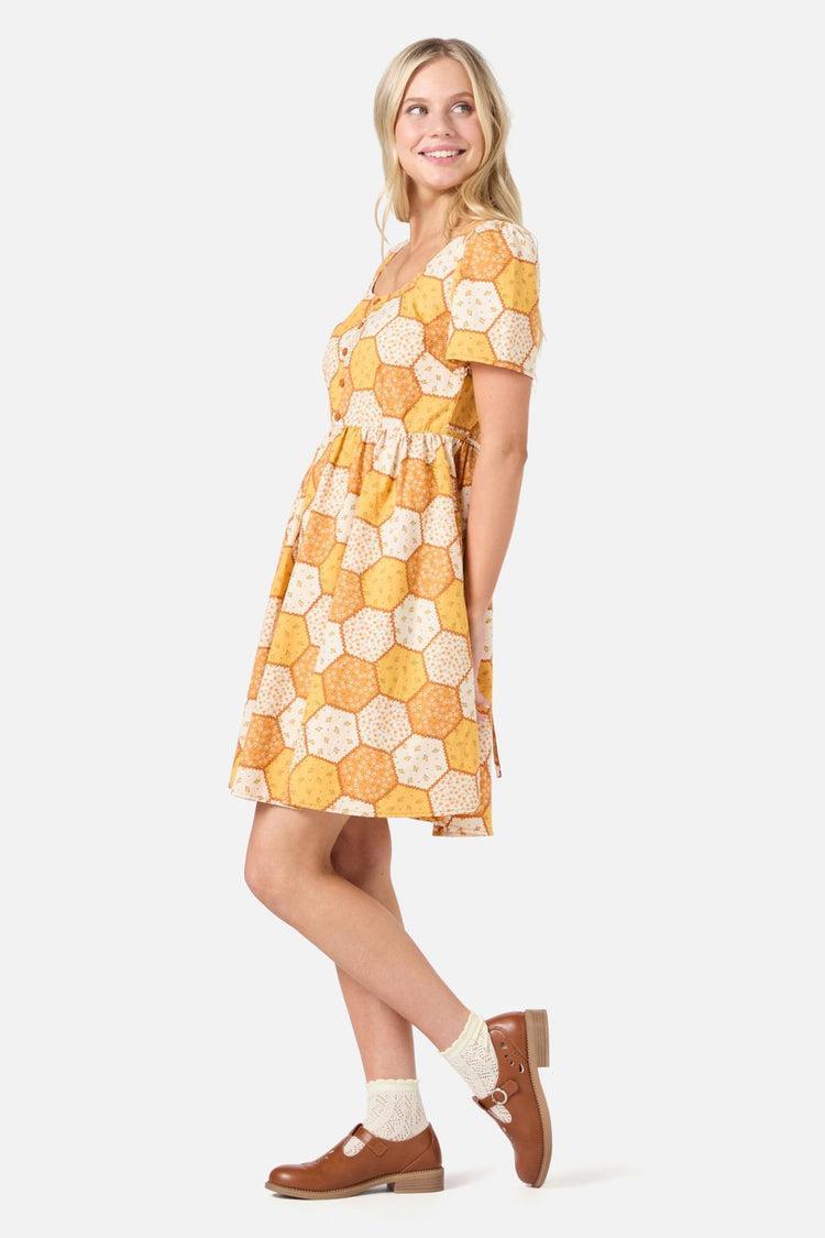 Patchwork Sleeved Mini Dress Product Image