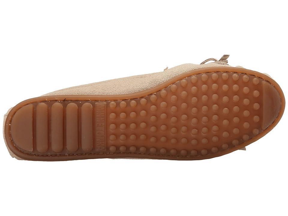 Minnetonka Kilty Suede Bow Detail Fringe Moccasins Product Image