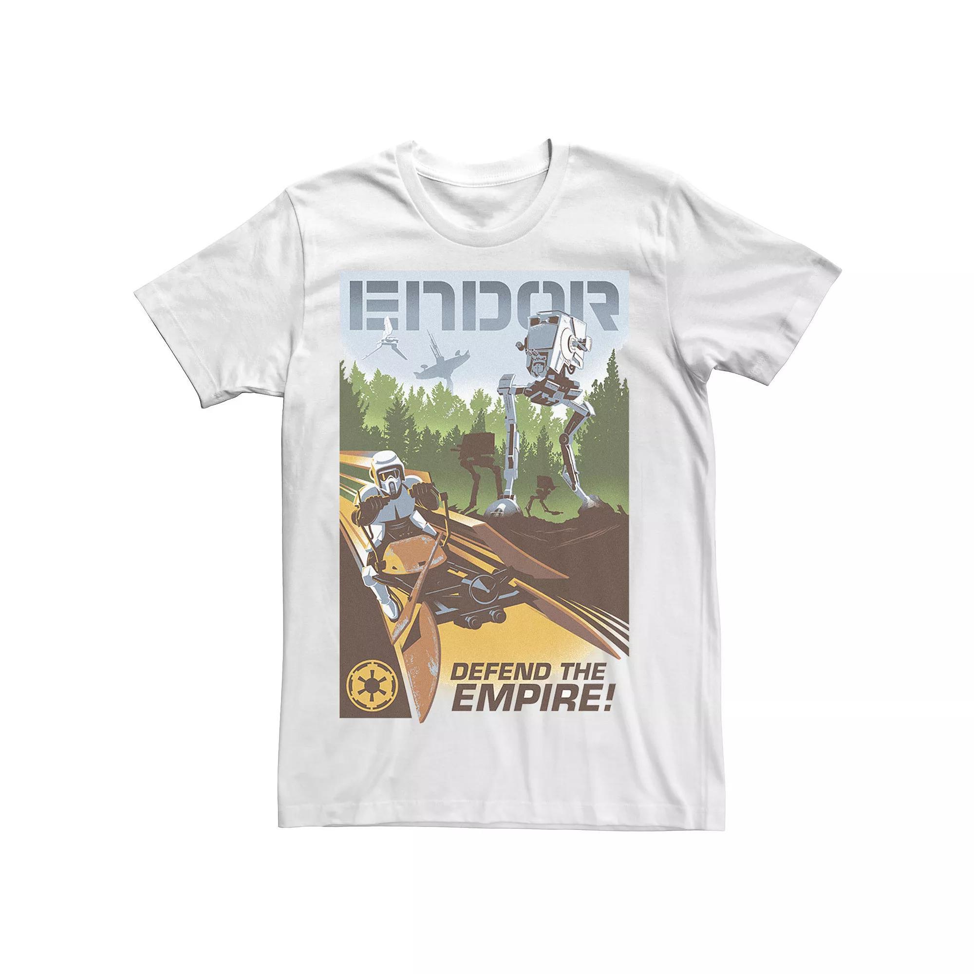 Men's Star Wars Endor "Defend The Empire" Poster Graphic Tee, Size: XXL, White Product Image