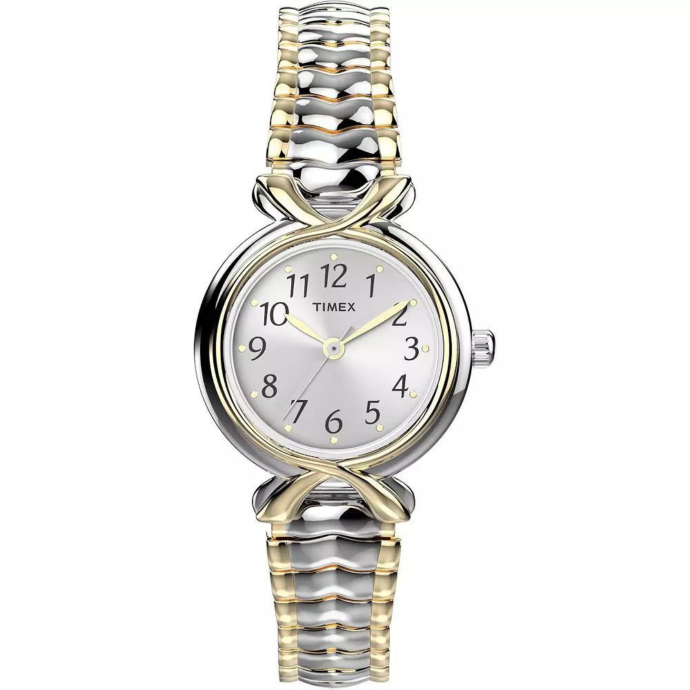 Timex® Women's Stainless Steel Expansion Band Watch - T21854JT, Size: Small, Gold Silver Product Image