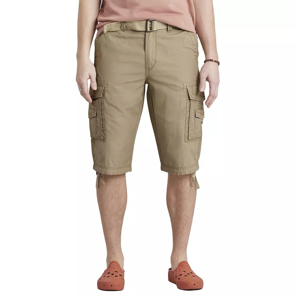 Men's UNIONBAY Cordova Messenger Belted Cargo Shorts, Size: 30, Grain Product Image