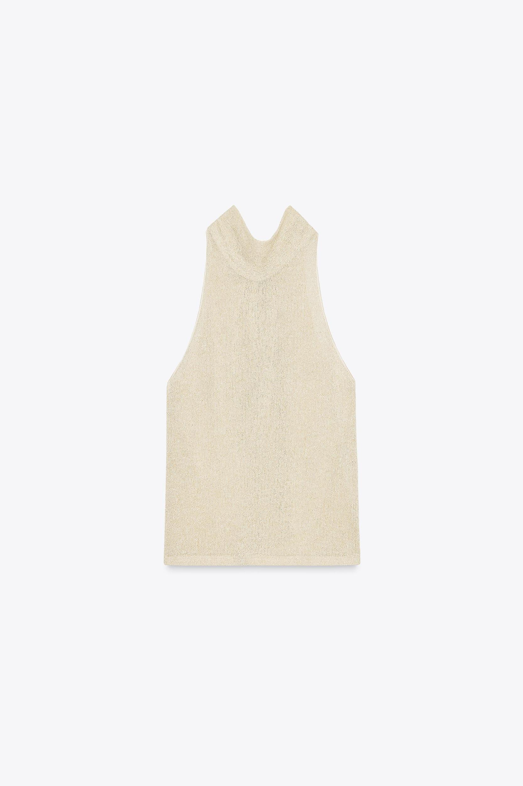 HALTER TOP WITH METALLIC THREAD Product Image