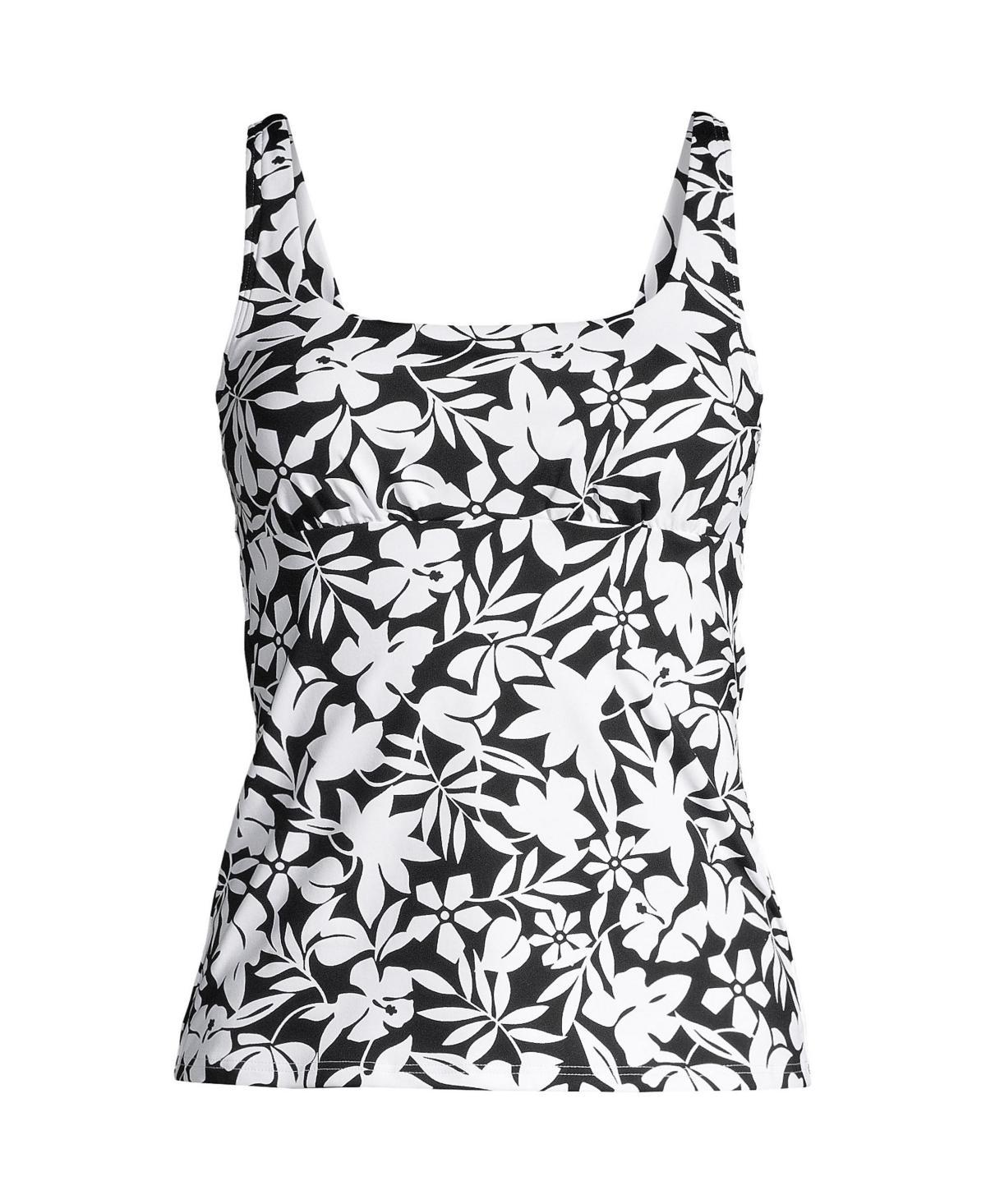 Petite Lands End UPF 50 Underwire Squareneck Tankini Top, Womens Product Image