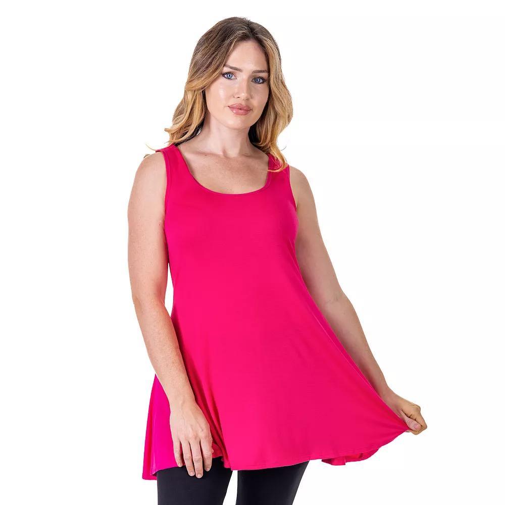 Womens 24Seven Comfort Apparel Scoop Neck Sleeveless Tunic Top Brown Product Image