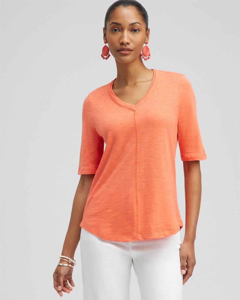 Women's Elbow Sleeve A-line Tee Product Image