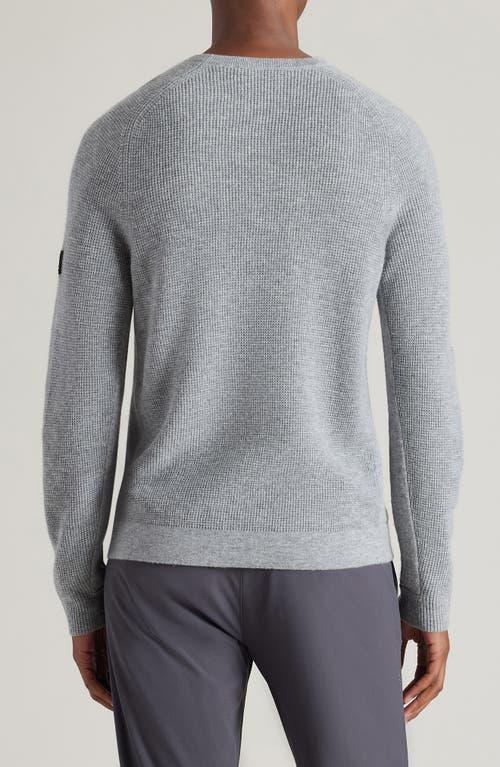 RHONE Walden Waffle Knit Sweater Light Grey Heather In Dark Gray Heather Product Image