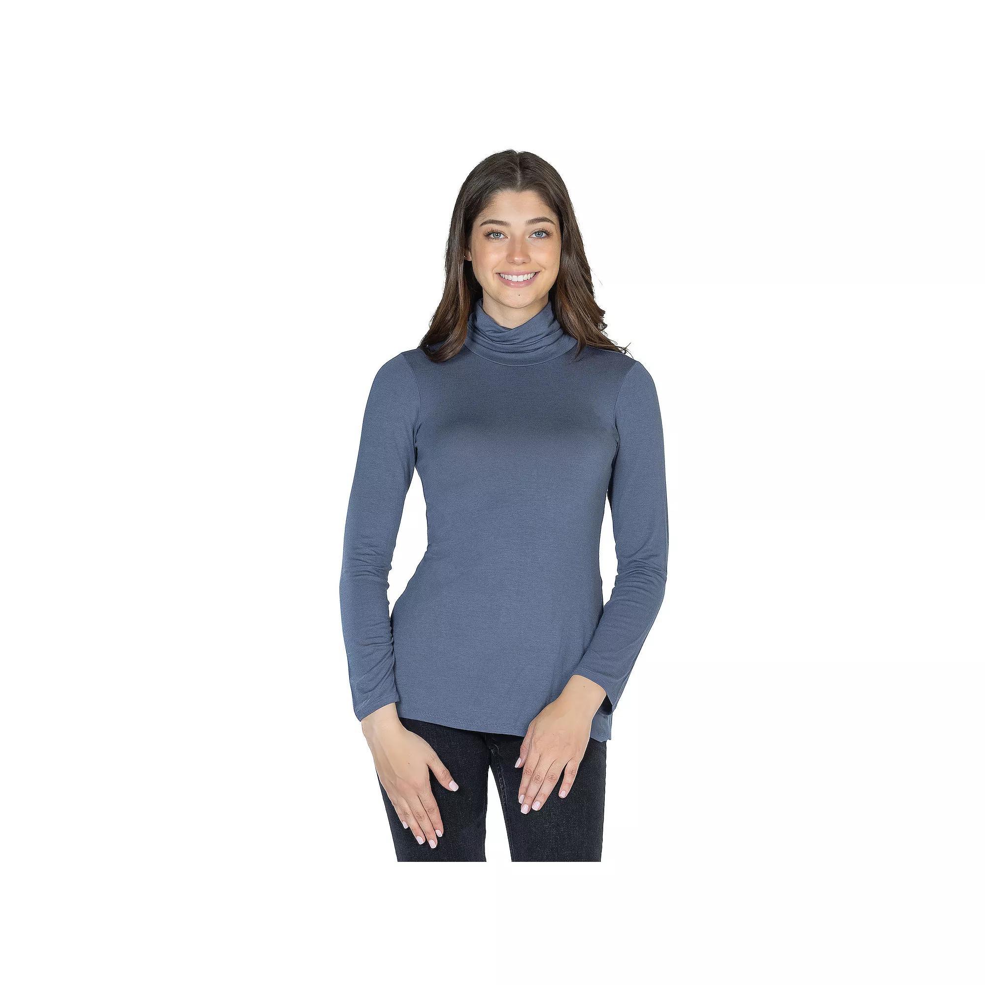 Women's 24Seven Comfort Apparel Classic Long Sleeve Turtleneck, Size: XXL, Red Product Image