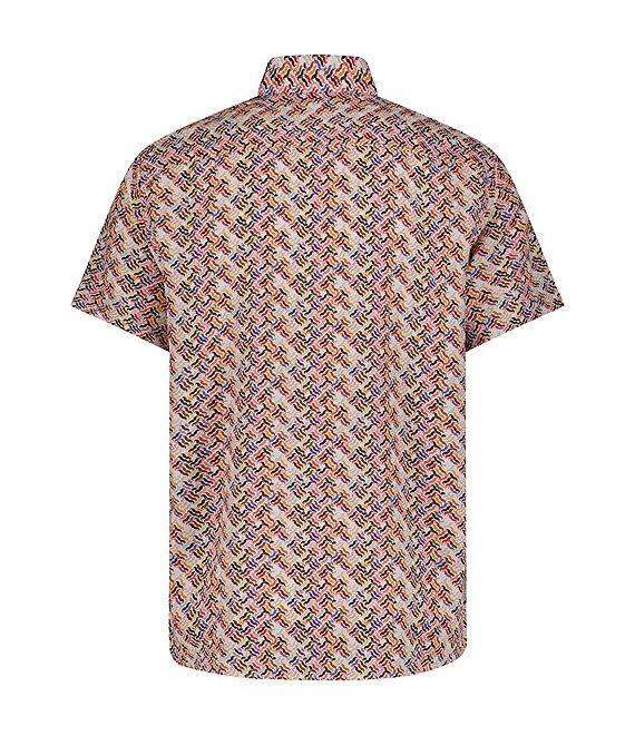 Visconti Big & Tall Multi-Color Stamp Print Stretch Short Sleeve Woven Shirt Product Image