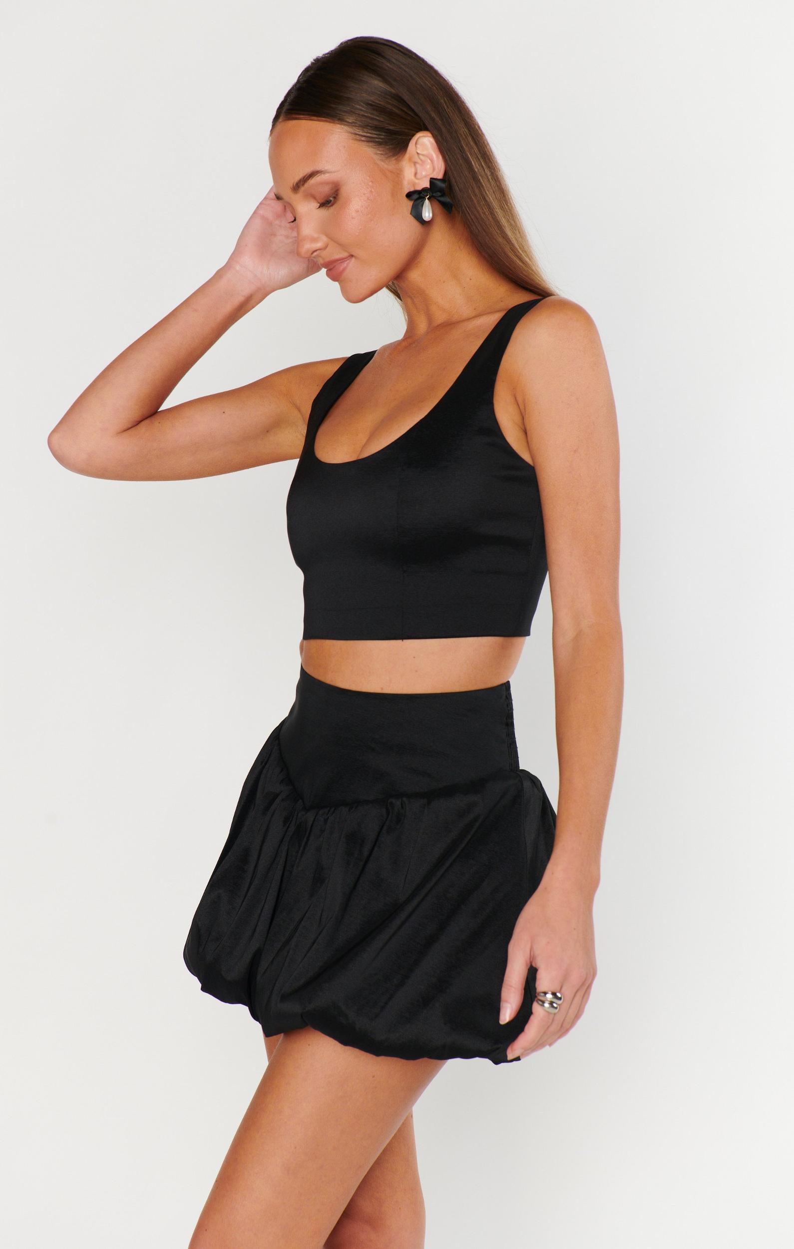 Vivianna Top ~ Black Taffeta Product Image