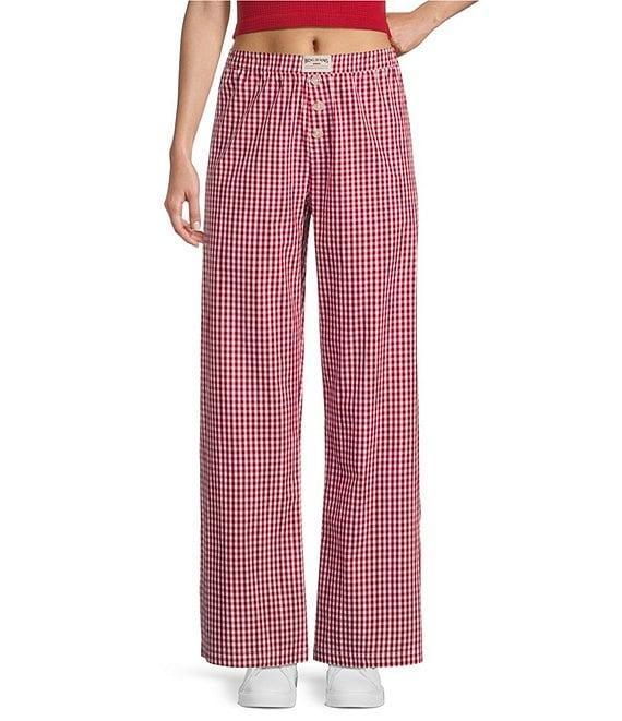 BDG Urban Outfitters Mid Rise Gingham Straight Leg Woven Pants Product Image