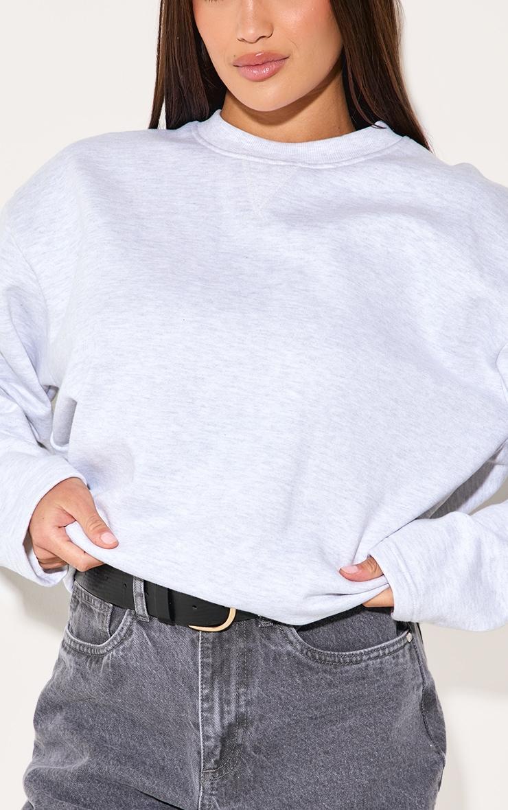  Ash Grey Premium Oversized Crew Neck Sweatshirt Product Image