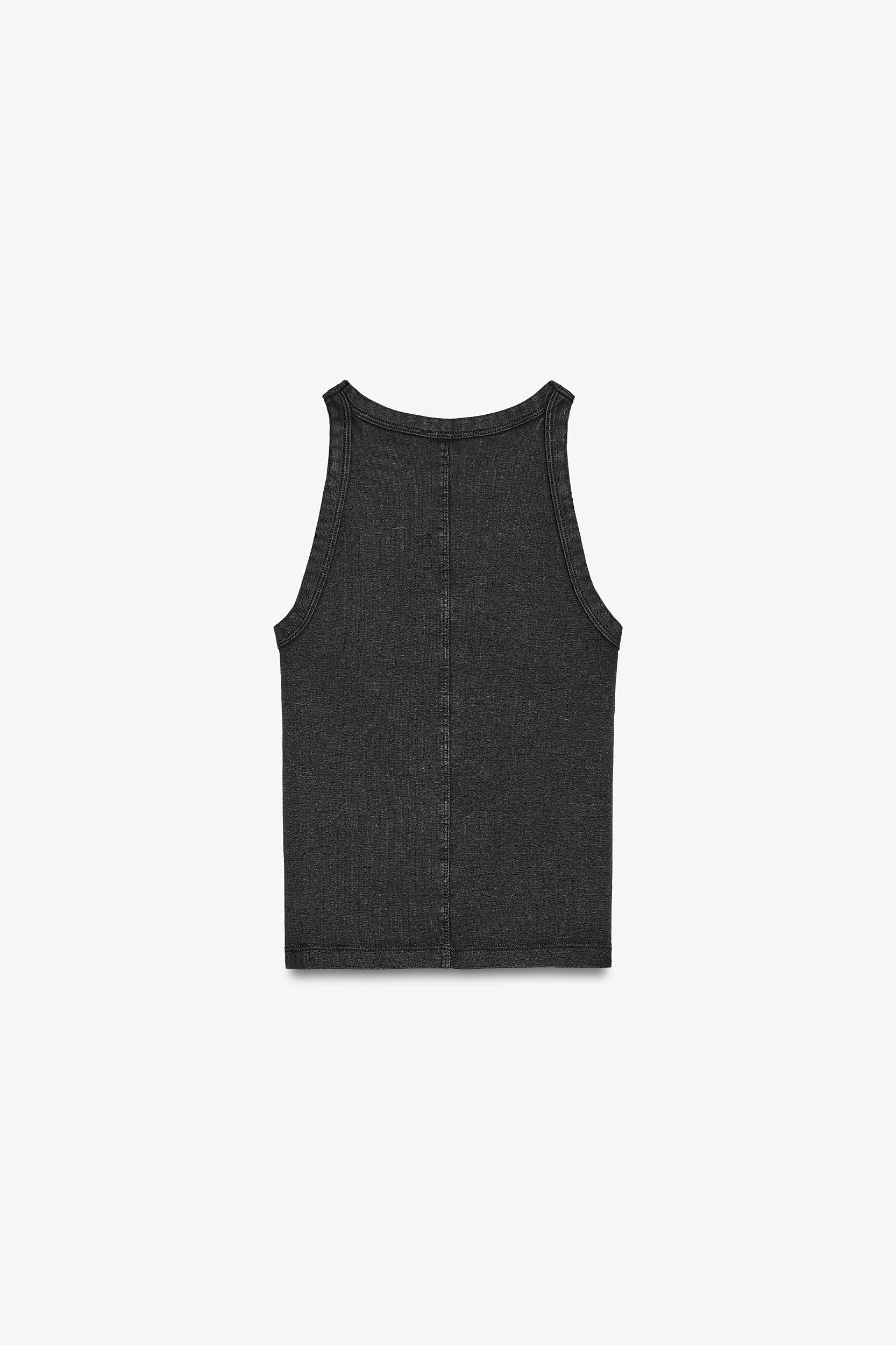 WASHED EFFECT HALTER TOP Product Image