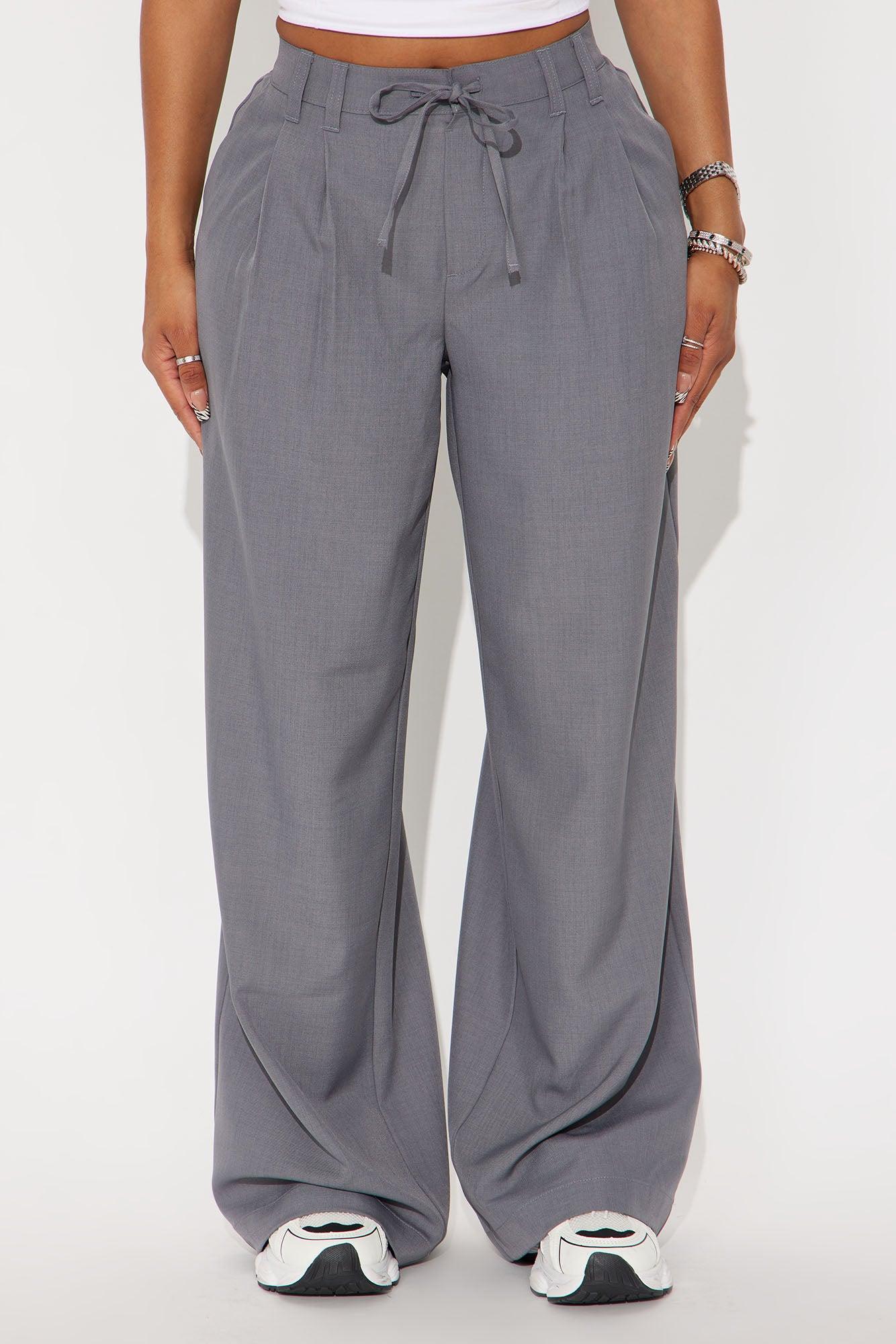 Cami Wide Leg Trouser Pant - Grey Product Image