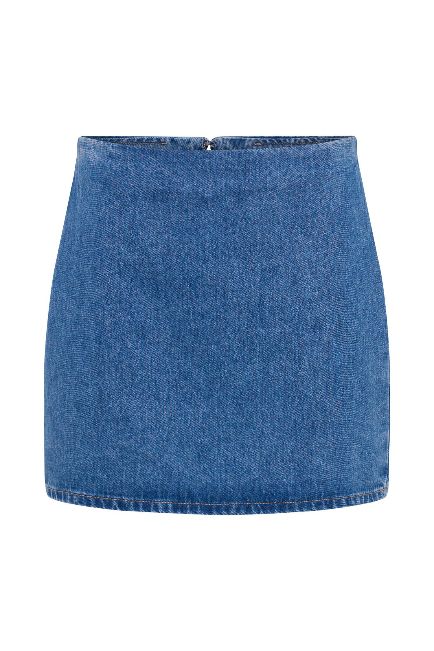 Ellie Denim Mini Skirt - 70's Blue Product Image